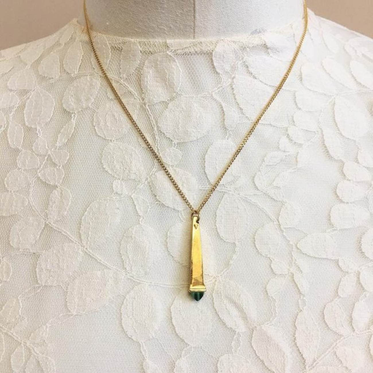 Valentino Ingot Gold Plated Pendant Necklace