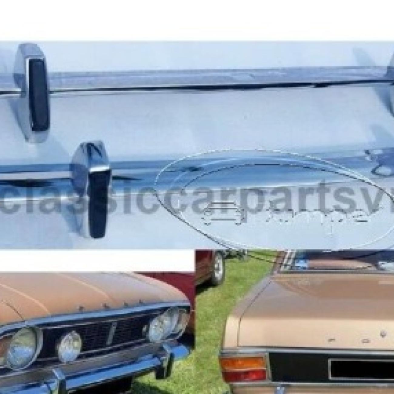 Ford Lotus Cortina MK2 bumpers (1966-1970) with 4xover riders