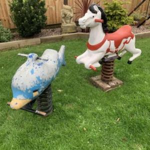 Wicksteed vintage horse +Dolphin