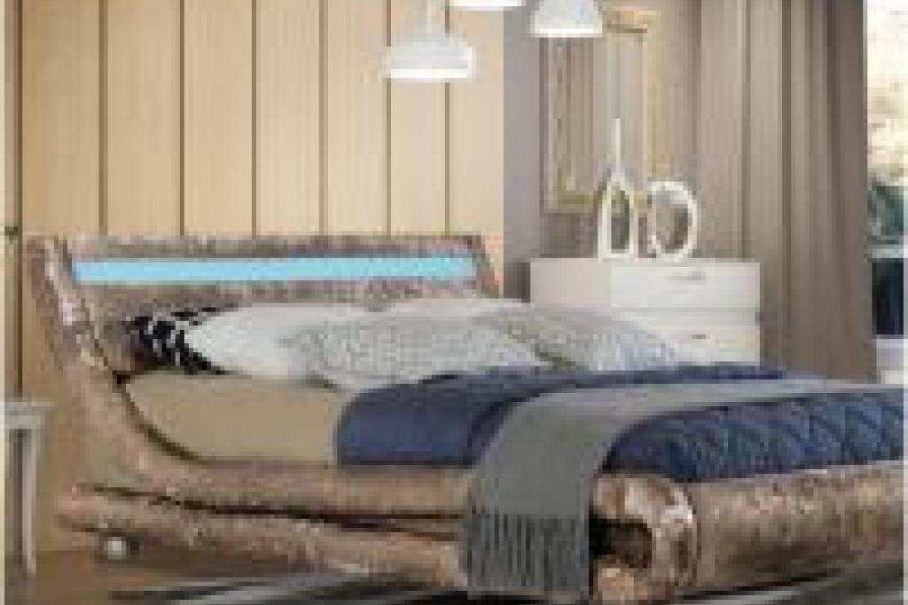 Champagne crush velvet double bed ??