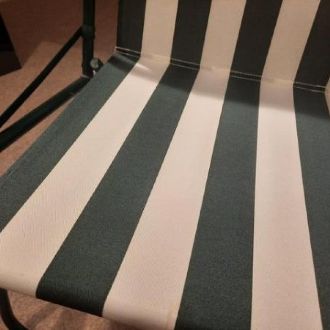 Traditional striped folding garden or camping chairs x 2