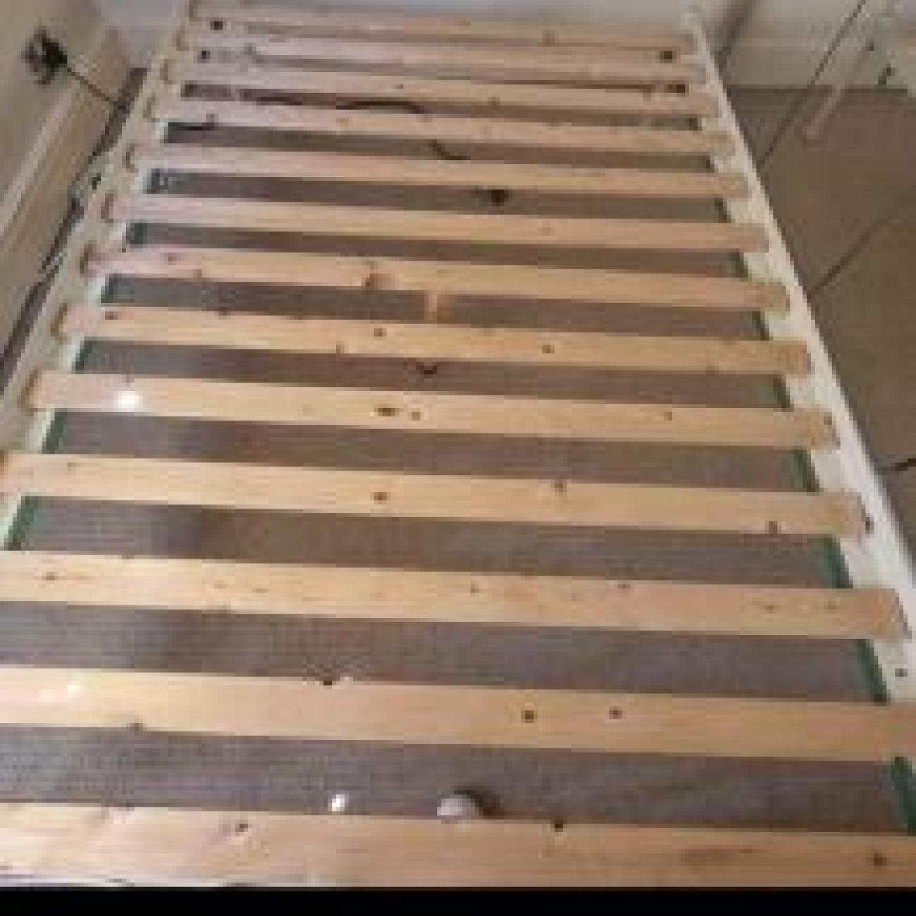 Metal double bed frame white colour
