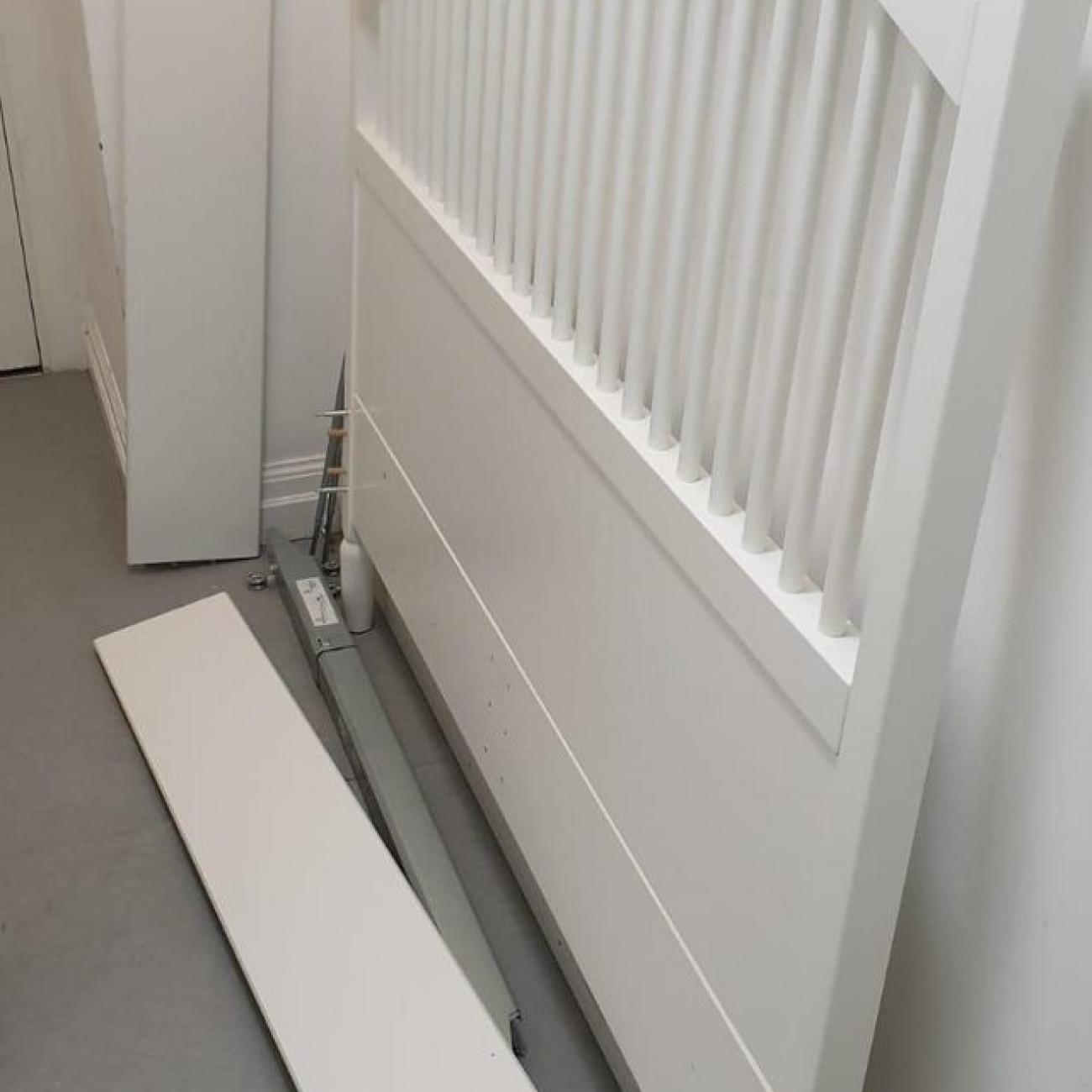Ikea white colour wooden king size bed frame