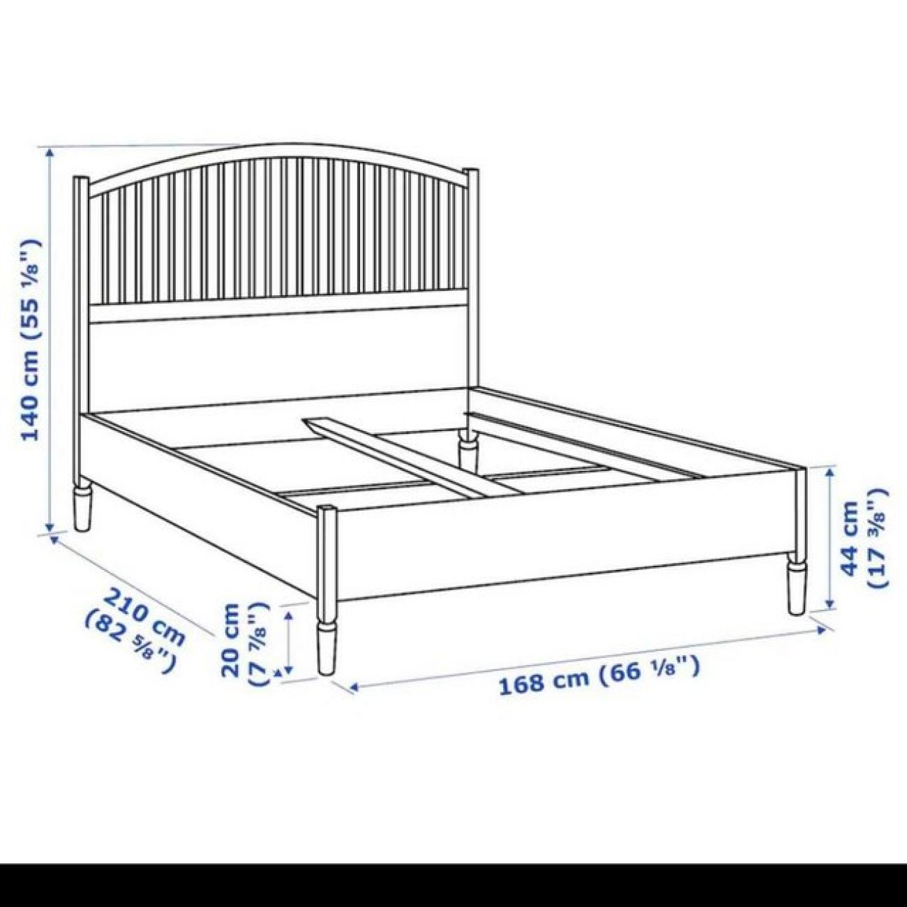 Ikea white colour wooden king size bed frame