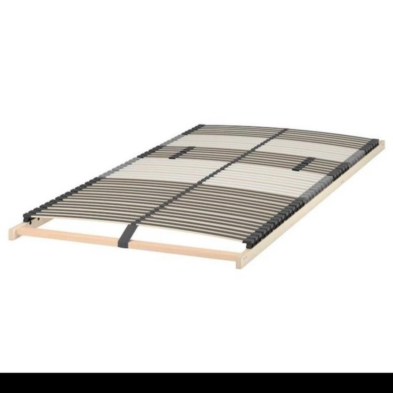 Ikea white colour wooden king size bed frame