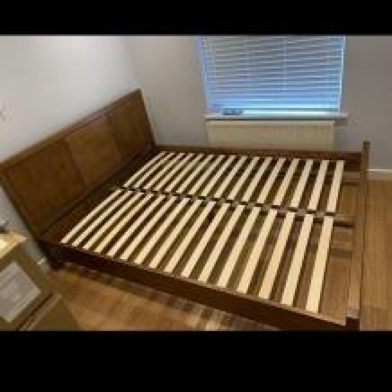 JOHN LEWIS dark oak wooden King size bed frame