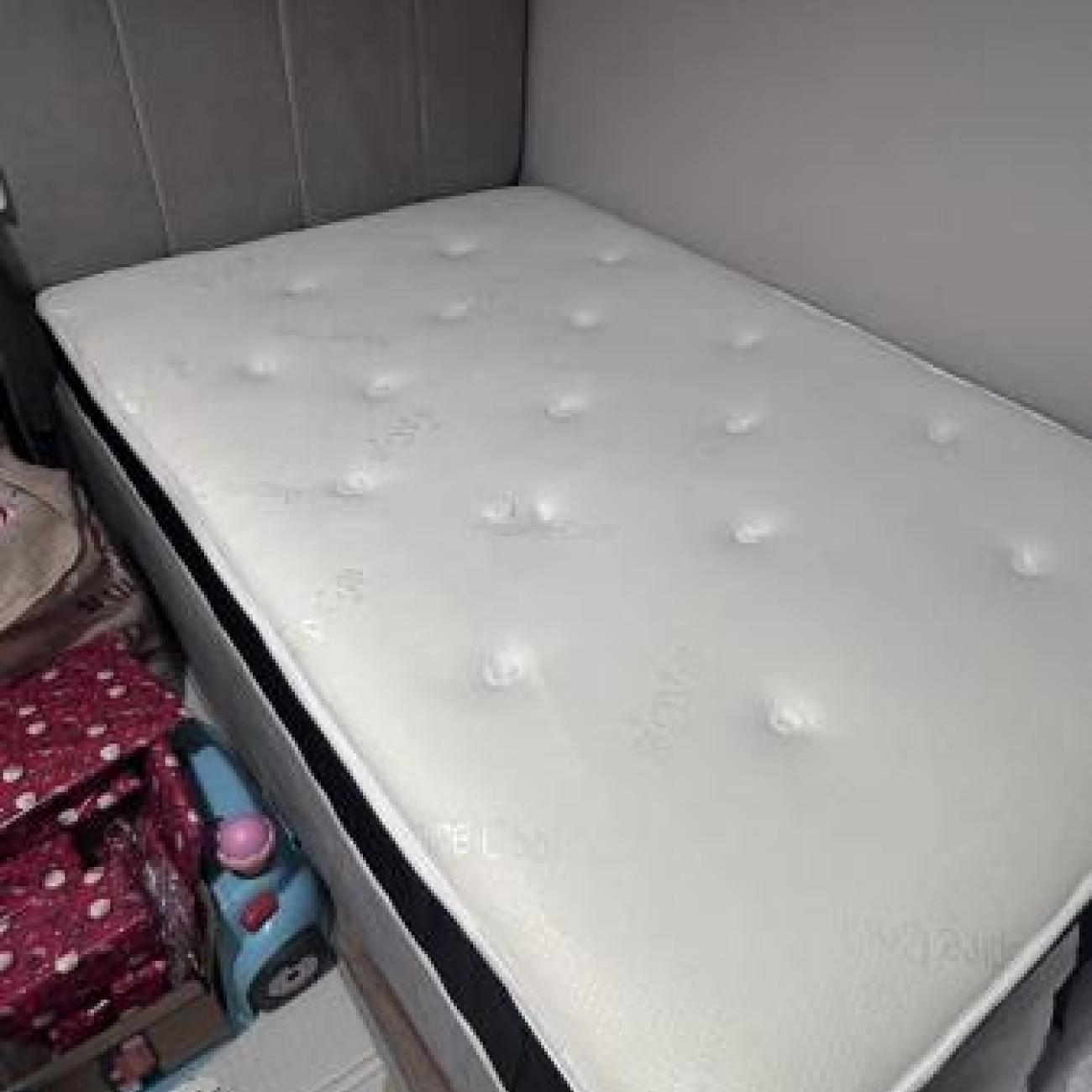 Small Double Bed with mattress & headboard - NEW!