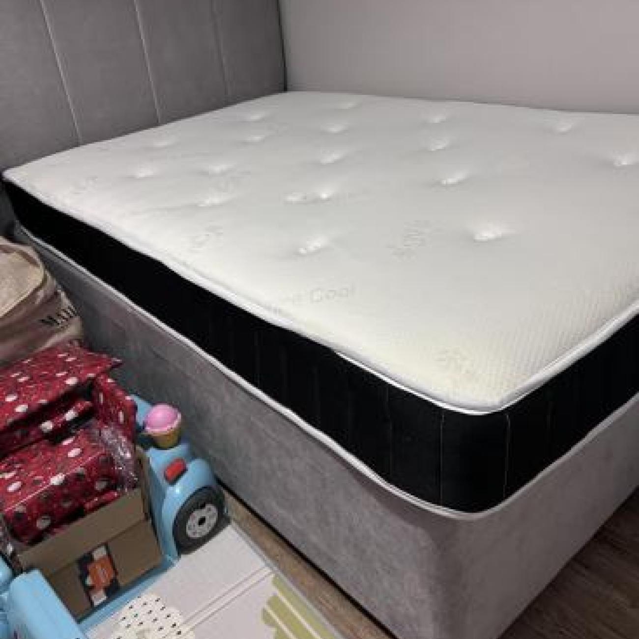 Small Double Bed with mattress & headboard - NEW!