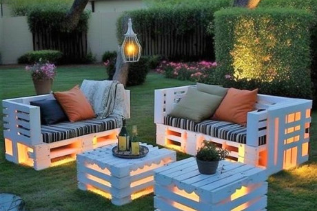 How to make a pallet garden sofa