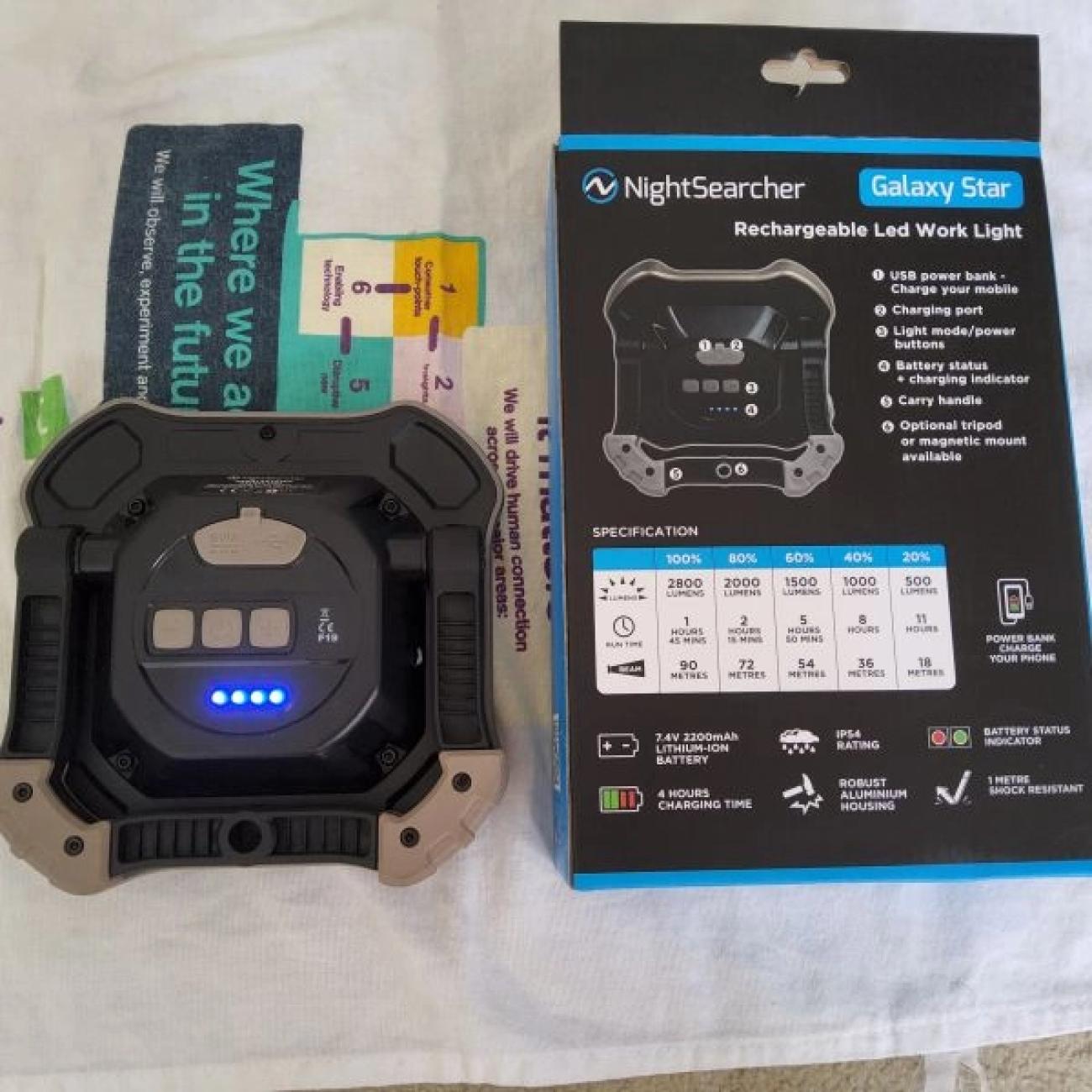 NIGHTSEARCHER RECHARGABLE WORK/ FLOOD LIGHT/ POWERBANK