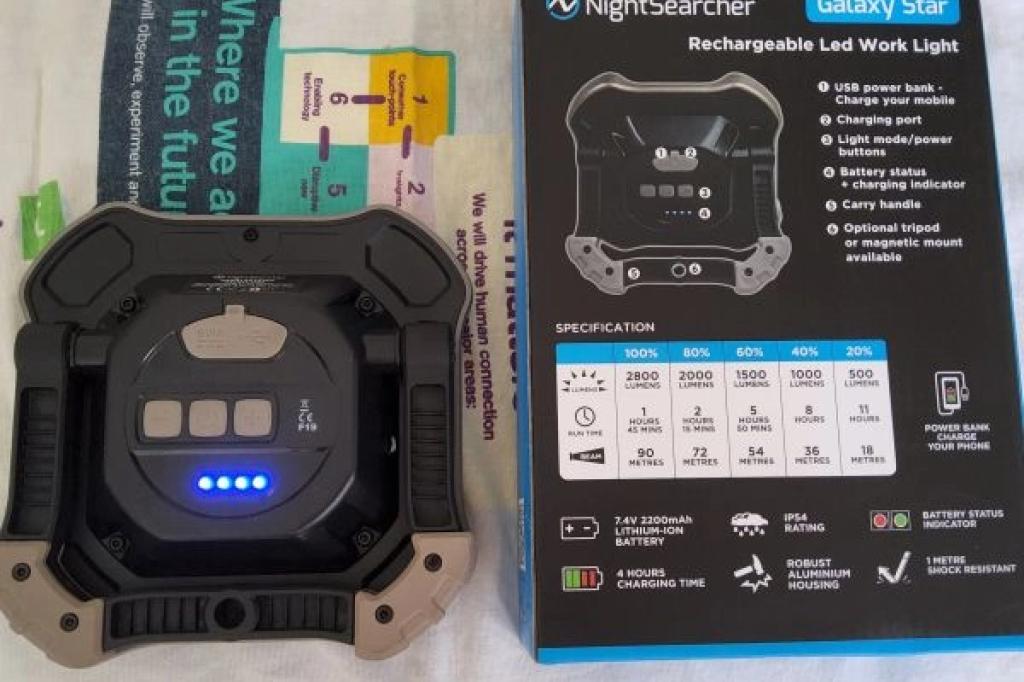 NIGHTSEARCHER RECHARGABLE WORK/ FLOOD LIGHT/ POWERBANK