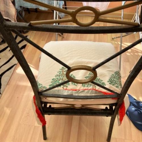 6 Solid Metal Chairs with no Tears, except Marks which can be easily hidden by a cover