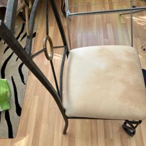 6 Solid Metal Chairs with no Tears, except Marks which can be easily hidden by a cover