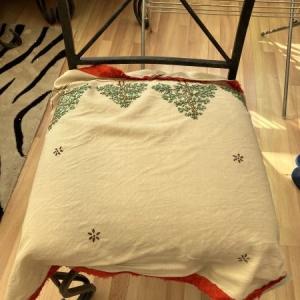 Glass on top of Metal Frame Dining Table and 6 Metal Chairs for Sale