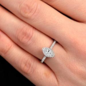 0.35ct Marquise Cut Seamless Halo – Subtle Brilliance Ring