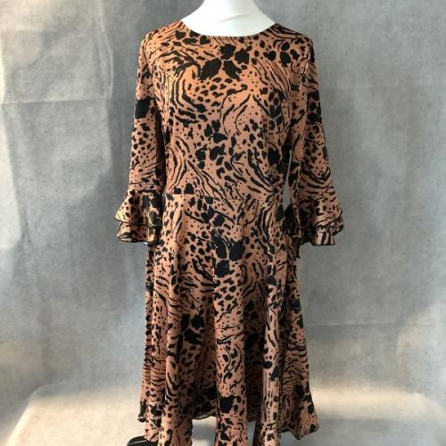 Brown and black animal print dress