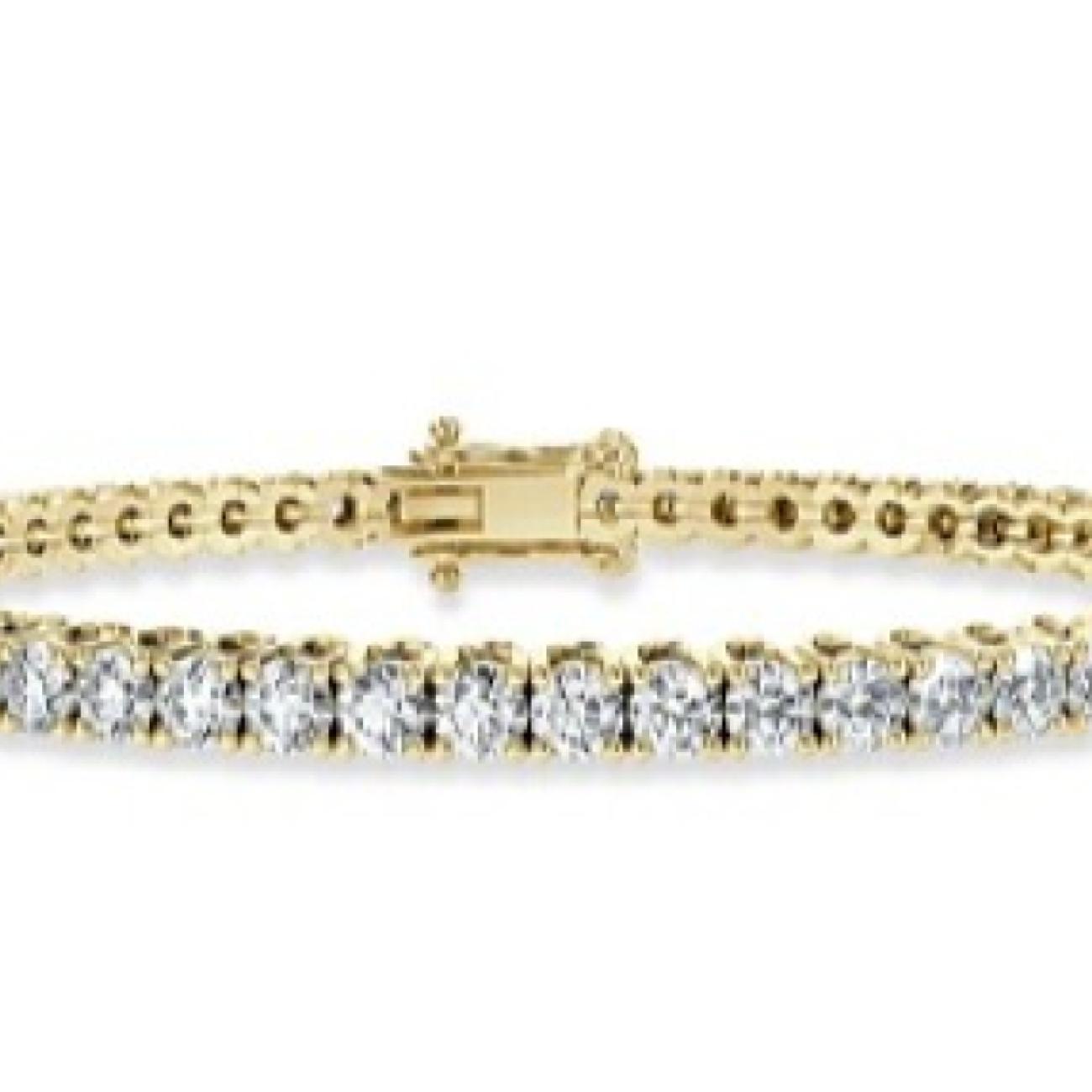 5.00 Cts Round Diamond Claw Set Tennis Bracelet Natural Diamonds In 9K Yellow Gold