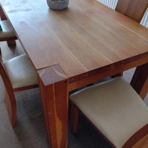 Faux leather upright chairs
