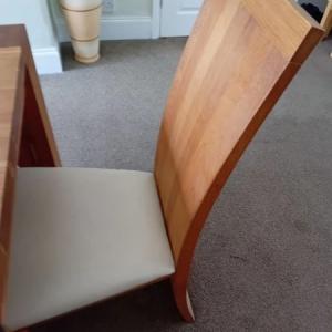 Faux leather upright chairs
