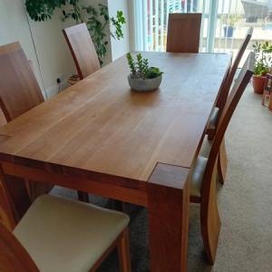 Faux leather upright chairs