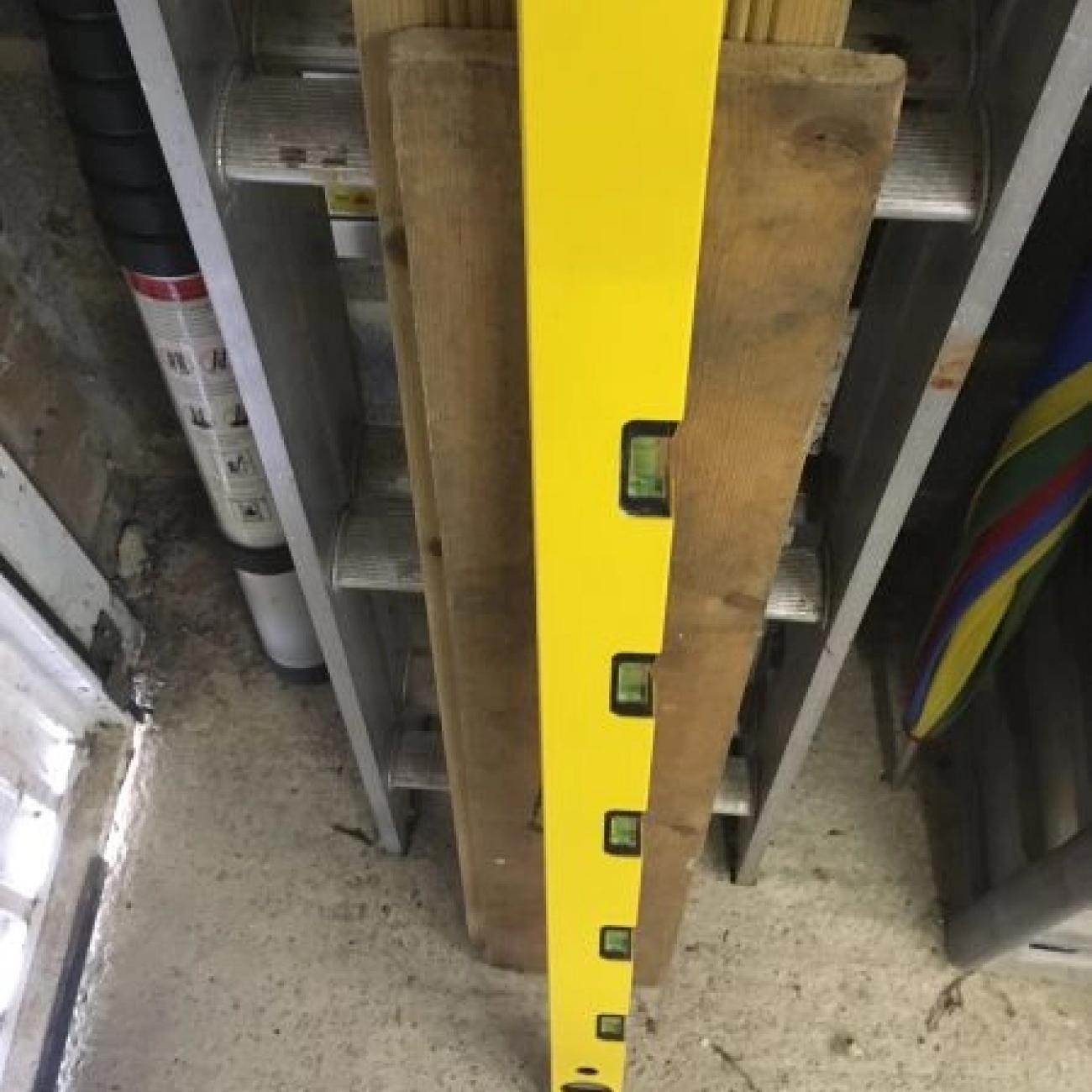 SPIRIT LEVEL for determining Patio Slope / Fall