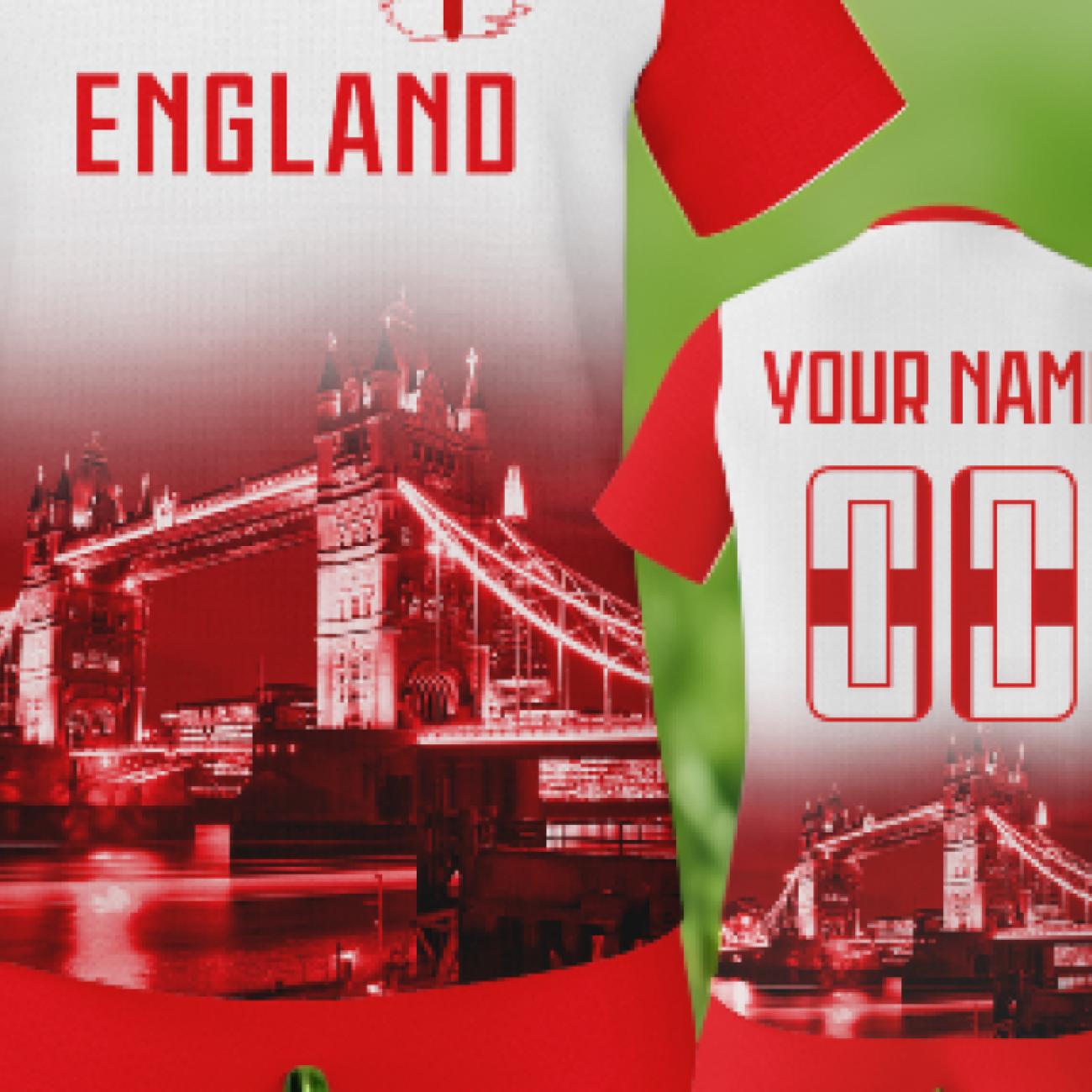 custom england kids soccer jersey can print name number