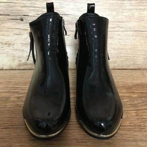 Lunar Low Heel Patent Ankle Boots