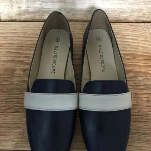 Kaleidoscope Navy and cream Loafers