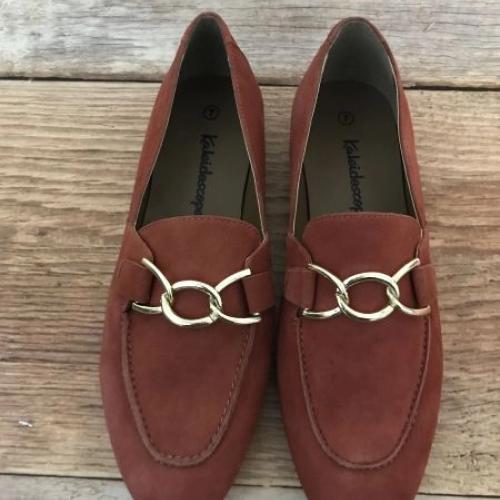 Kaleidoscope Orange Suede Loafers