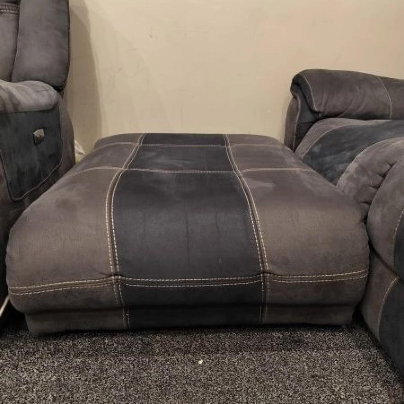 ScS Recliner 4 Piece Sofa Set with cupholders, Grey/Navy