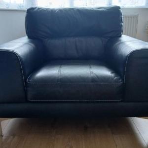 Leather sofa and chair