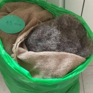 Horsehair and mixed animal hair for upholstery