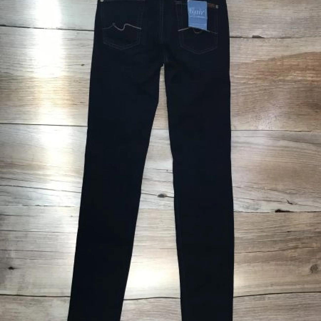 7 For All Mankind Blue Mid Rise Roxanne Slim Fit Jeans