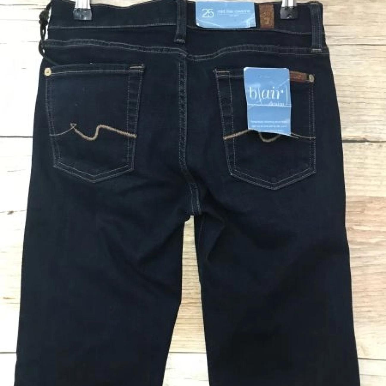 7 For All Mankind Blue Mid Rise Roxanne Slim Fit Jeans