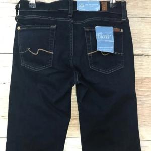 7 For All Mankind Blue Mid Rise Roxanne Slim Fit Jeans