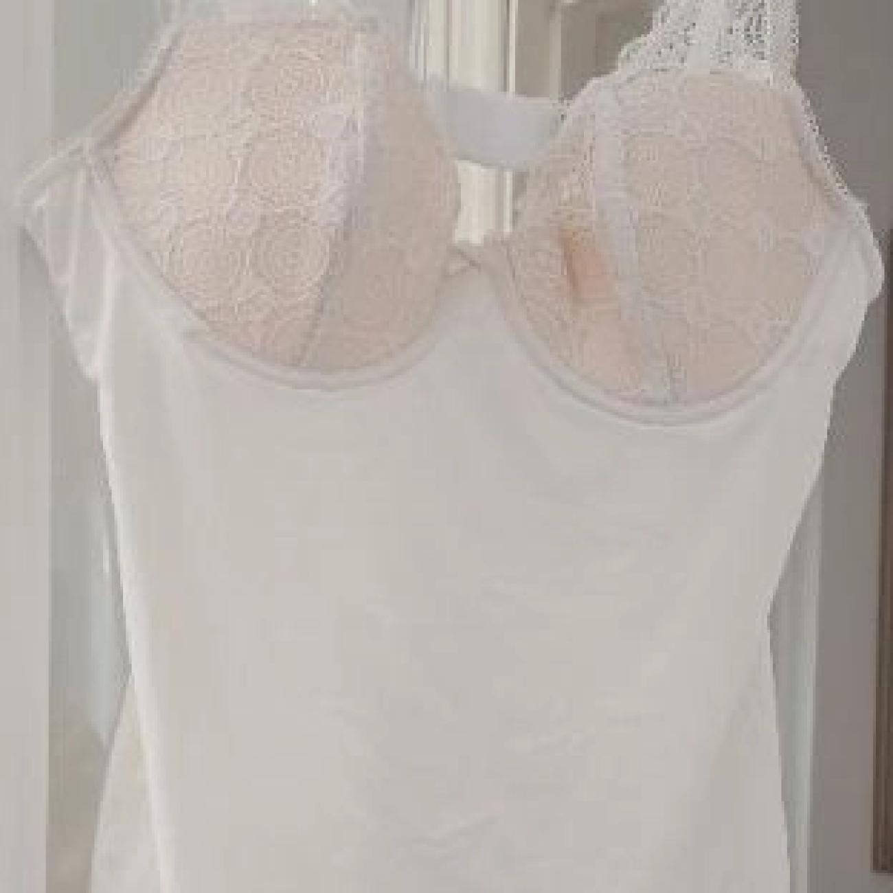 Jessica Simpson Bra Top Camisole Women's Large White Lace Underwired Padded Cups