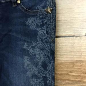Just Cavalli Blue Skinny Leg Jeans with Bleached in Leg Design on Side