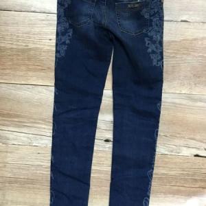 Just Cavalli Blue Skinny Leg Jeans with Bleached in Leg Design on Side