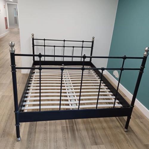 Double Bed in Steel Black Frame