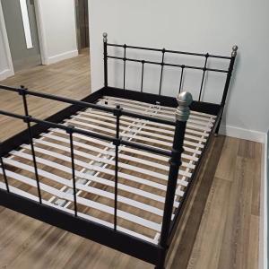 Double Bed in Steel Black Frame