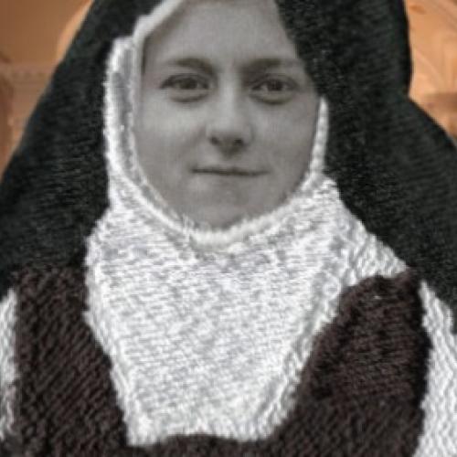 Beautiful hand crafted Embroidery Picture of saint Theresa