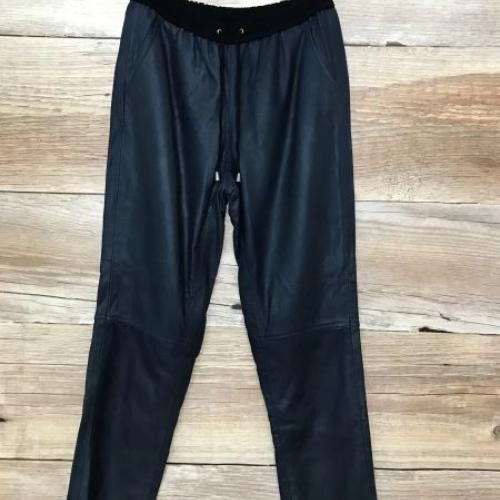 Rick Cardona Navy Blue Leather Trousers