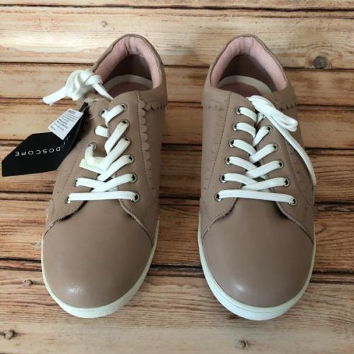 Kaleidoscope Nude Leather Scallop Detail Trainers