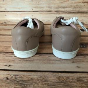 Kaleidoscope Nude Leather Scallop Detail Trainers