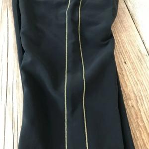 Biba Black Wide Leg Trousers with Gold Trim Detail