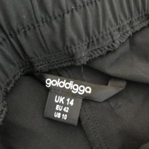 Golddigga Black Paper Bag Cropped Trousers