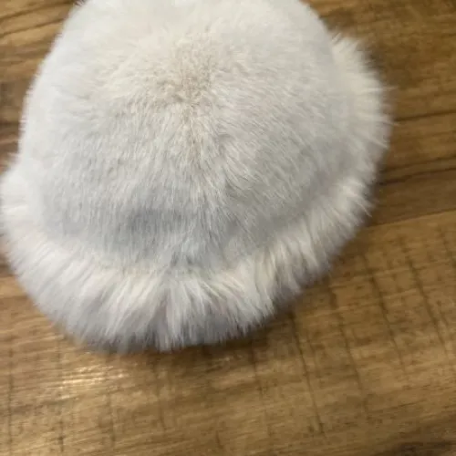 Cream Faux Fur Bucket Hat — Soft Fluffy Winter Hat