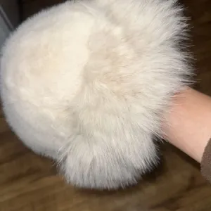 Cream Faux Fur Bucket Hat — Soft Fluffy Winter Hat