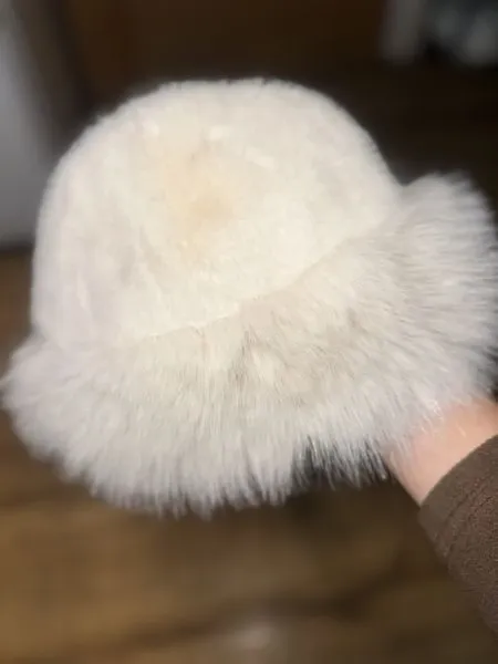 Cream Faux Fur Bucket Hat — Soft Fluffy Winter Hat