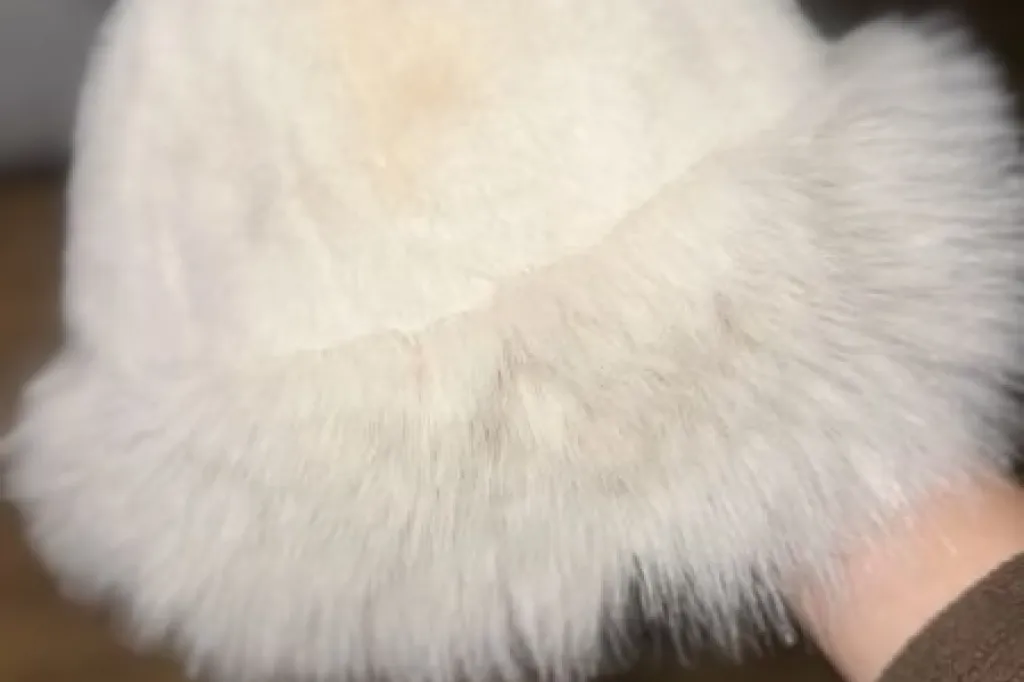 Cream Faux Fur Bucket Hat — Soft Fluffy Winter Hat